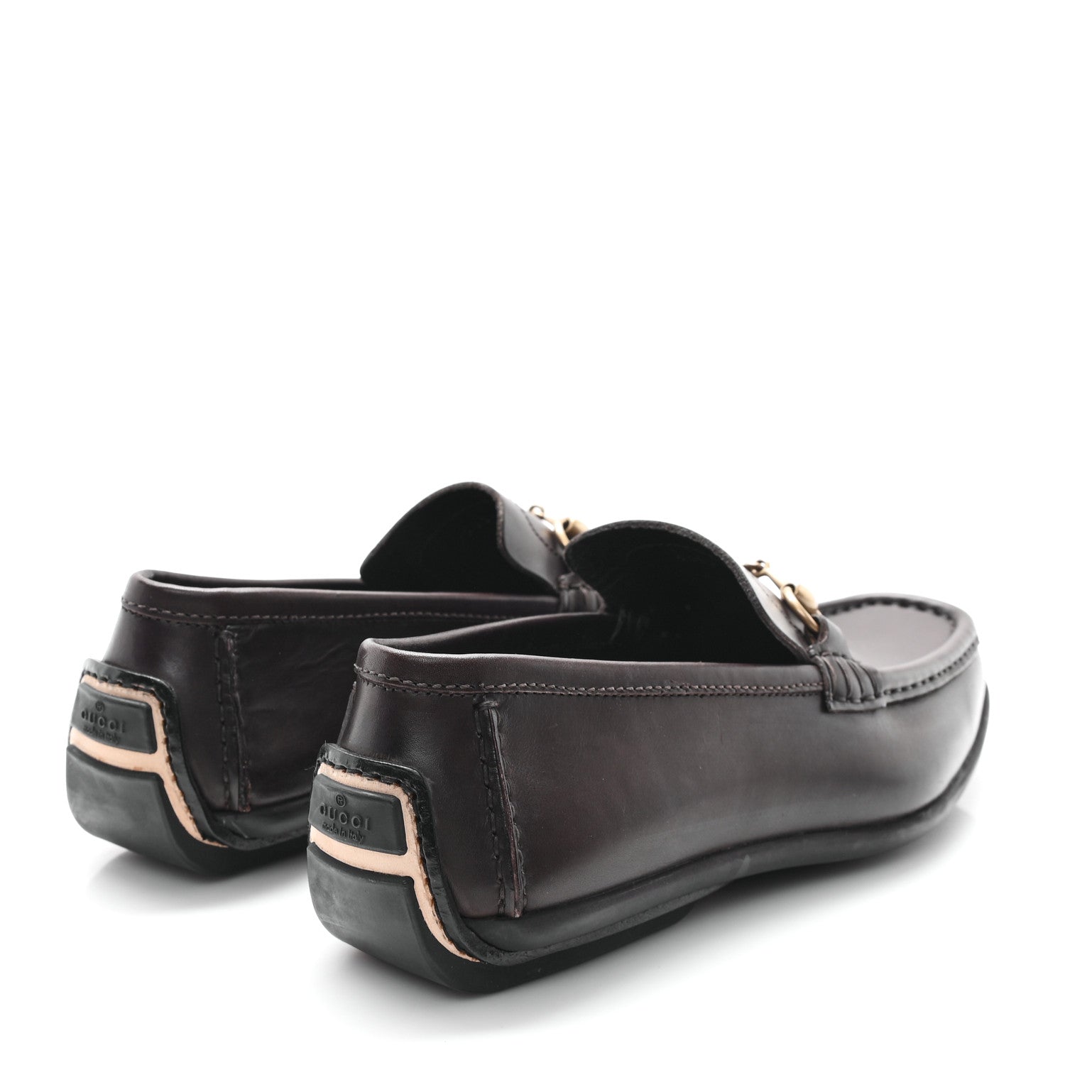 Gucci Calfskin Mens Horsebit Driver Loafers 9 Brown 5 of 9