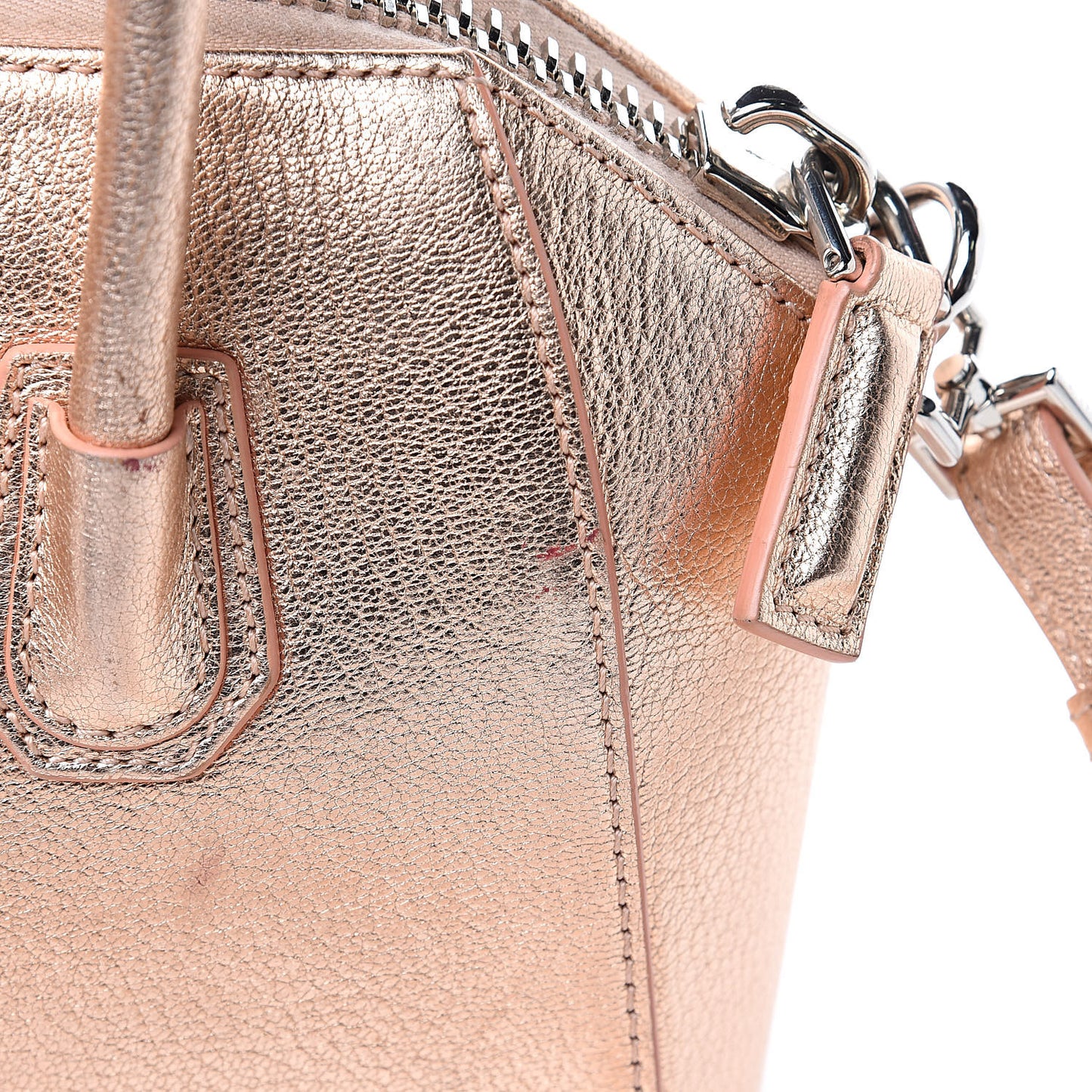 Metallic Sugar Goatskin Mini Antigona Light Pink