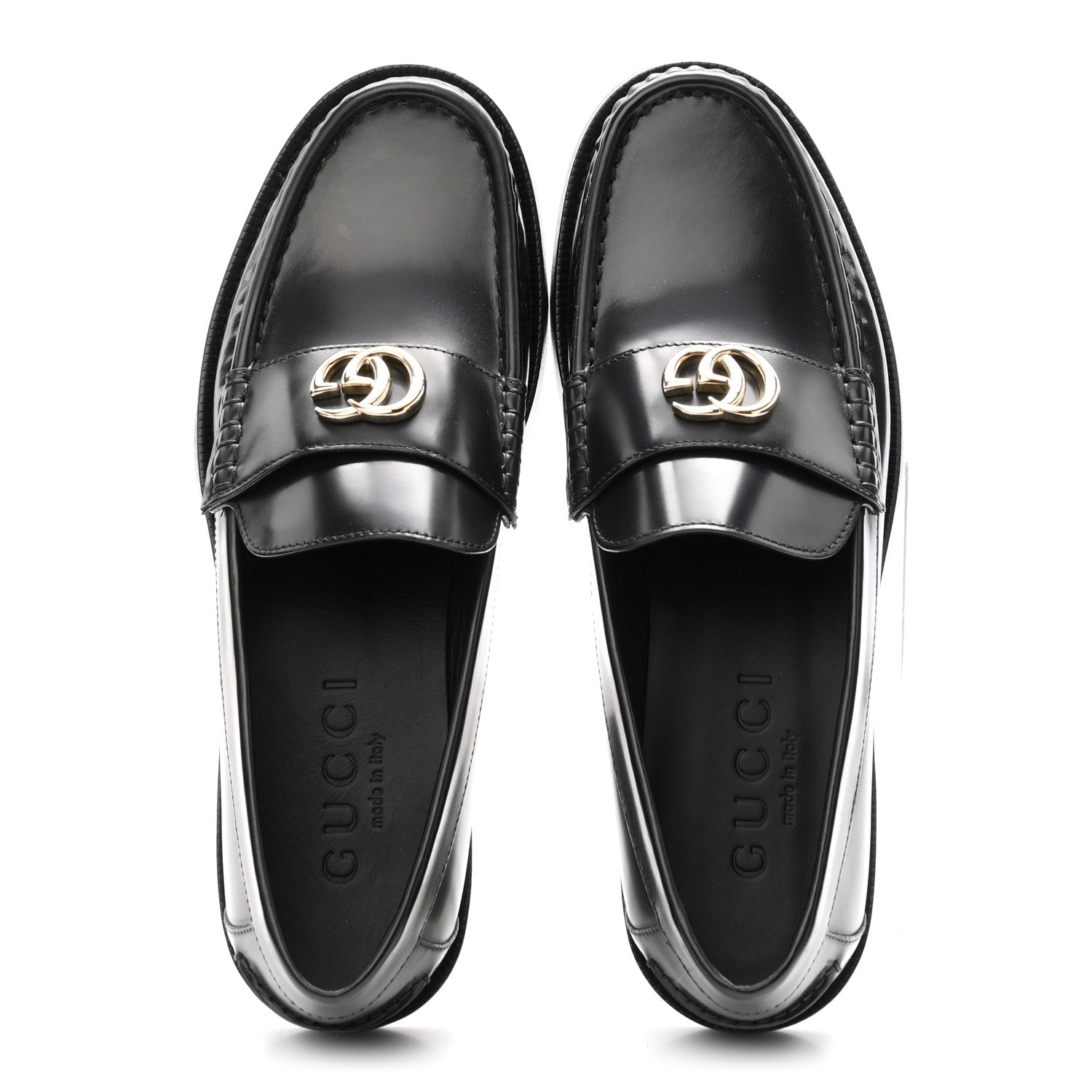 Gucci Calfskin Millennial Ribot Womens GG Loafers 40 Black 2 of 10