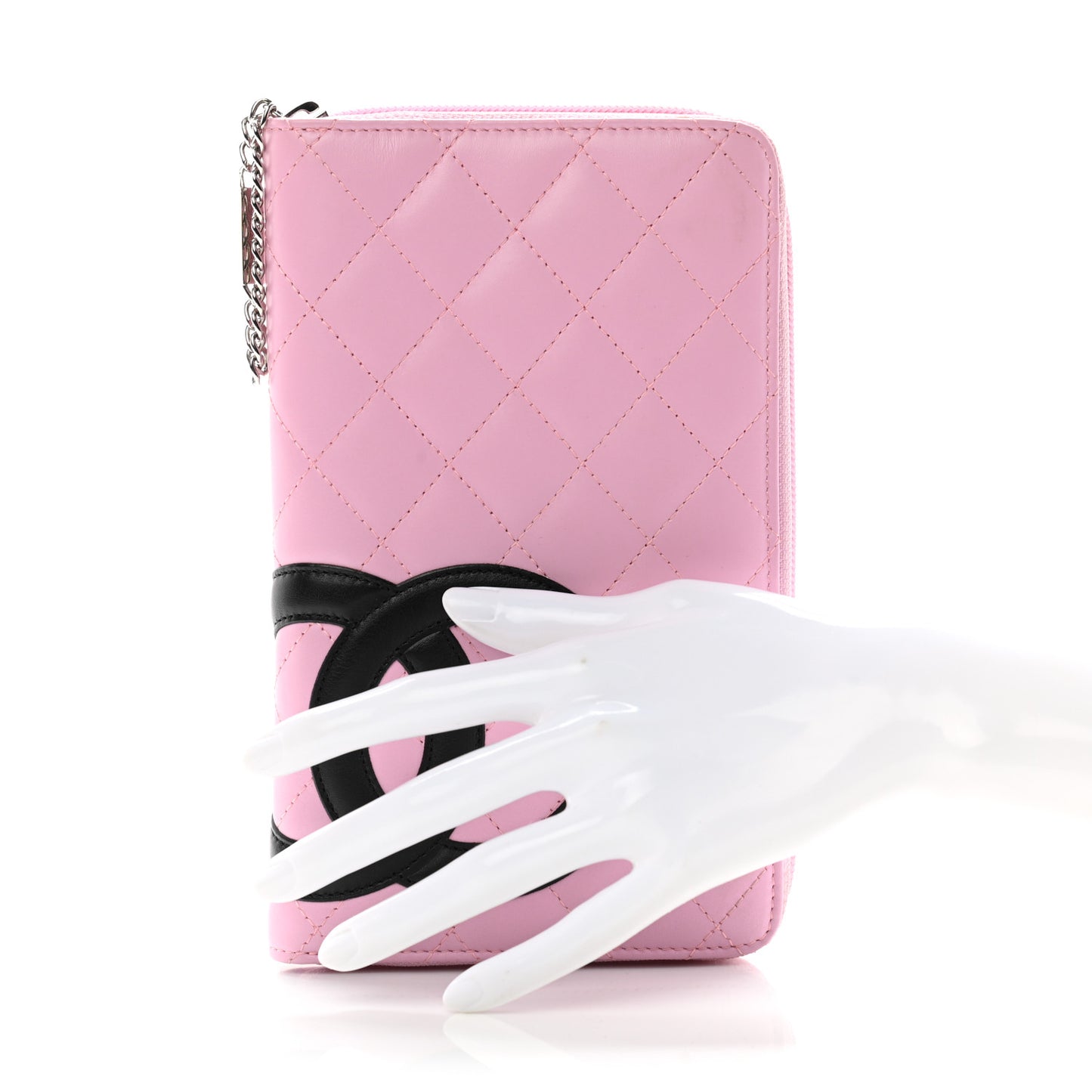 Calfskin Cambon Zip Around Organizer Wallet Pink