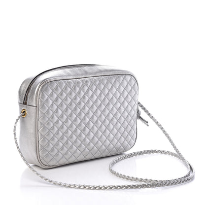 Gucci Laminated Nappa Web Trapuntata Small GG Shoulder Bag Argento 3 of 10