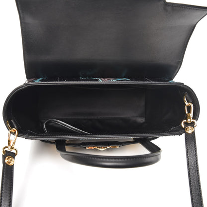 Versace Calfskin Python Small Signature Bag Black 5 of 6