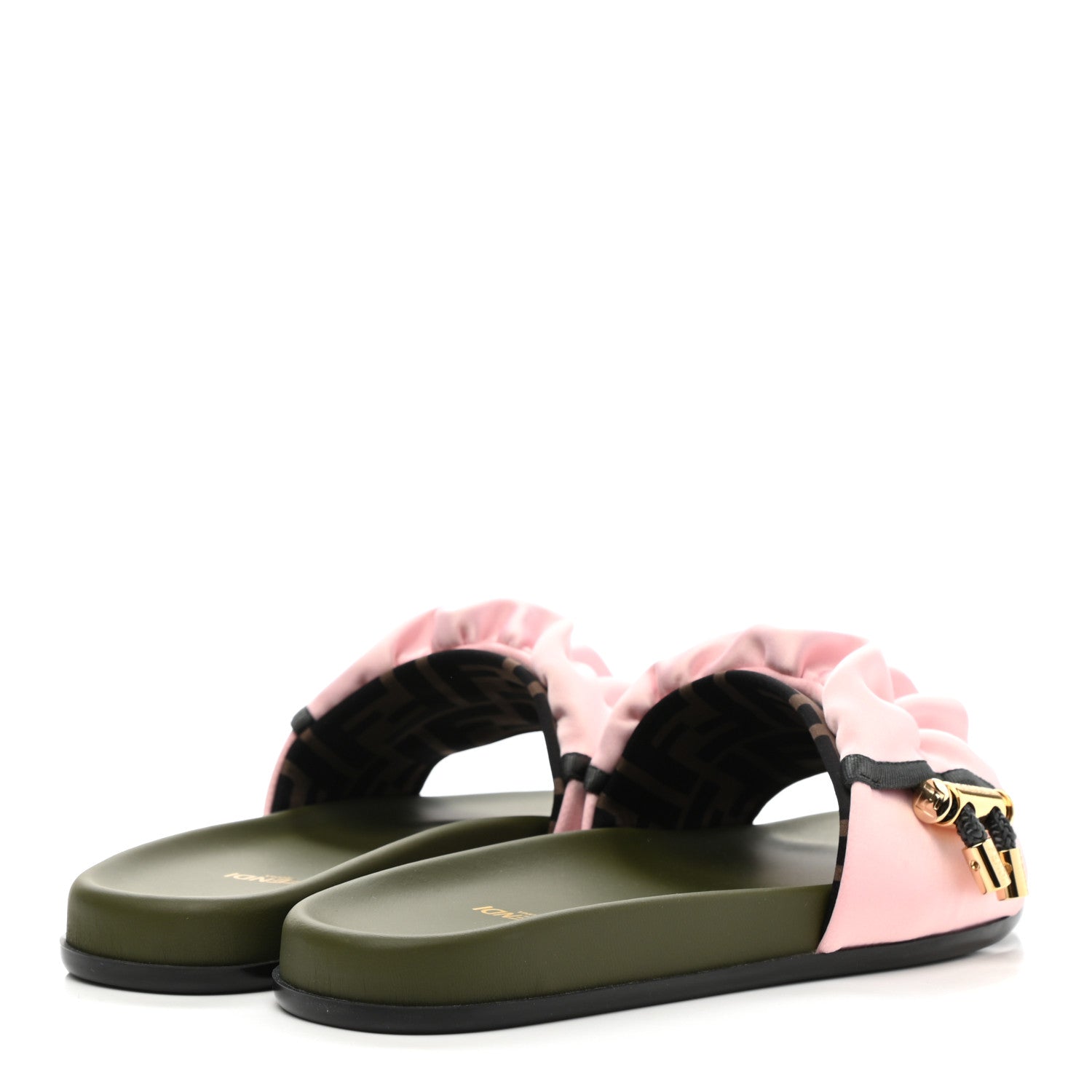Fendi Satin Fendi Feel Slide Sandals 35.5 Pink 4 of 7