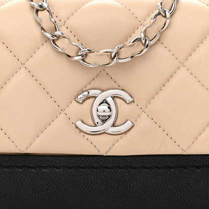 Chanel Calfskin Quilted Flap Beige Black 8 of 12