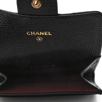 Chanel Caviar Quilted Flap Card Holder Wallet Black 5 of 8