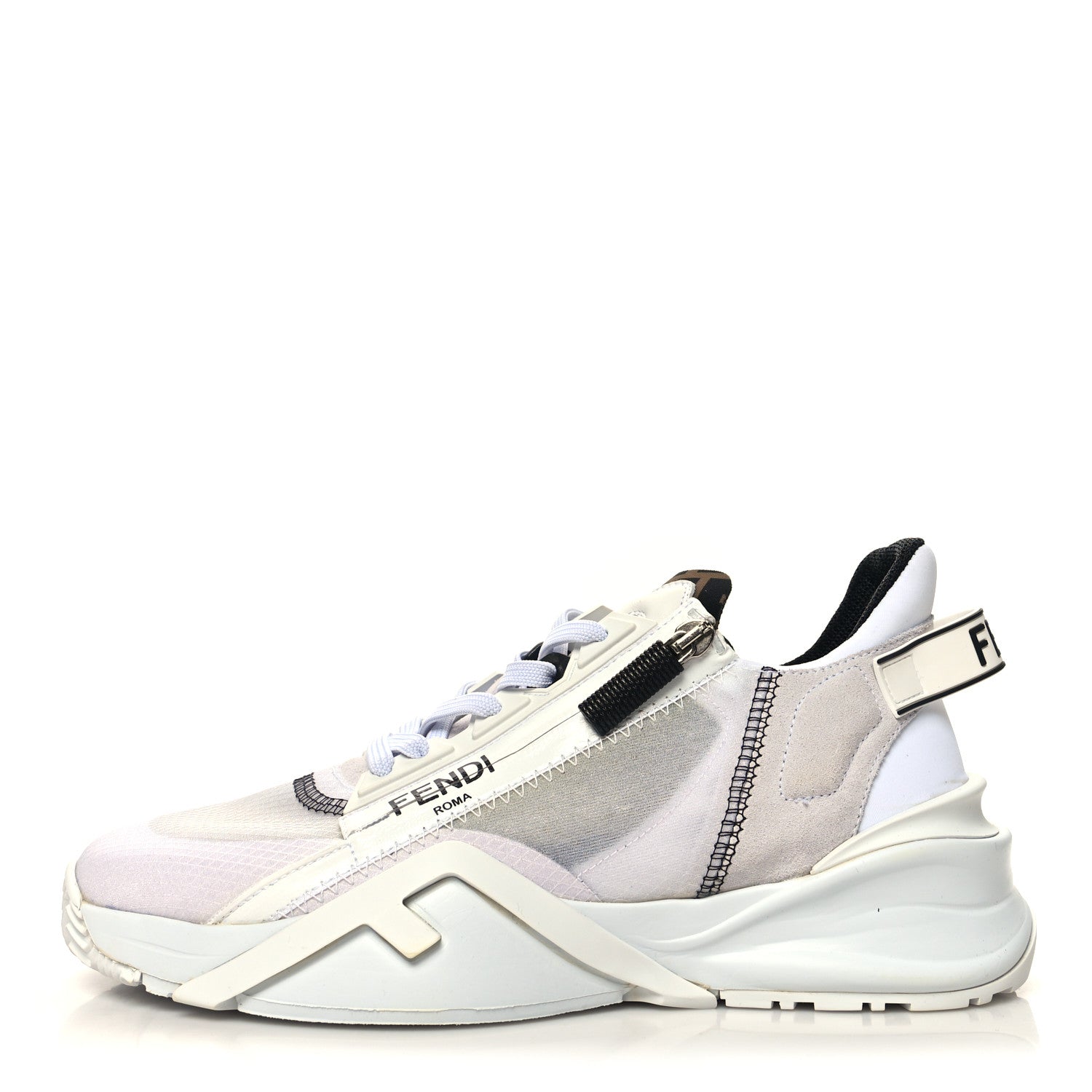 Fendi Nylon Suede Transparent Fendi Flow Low Top Sneakers 39 White 1 of 9
