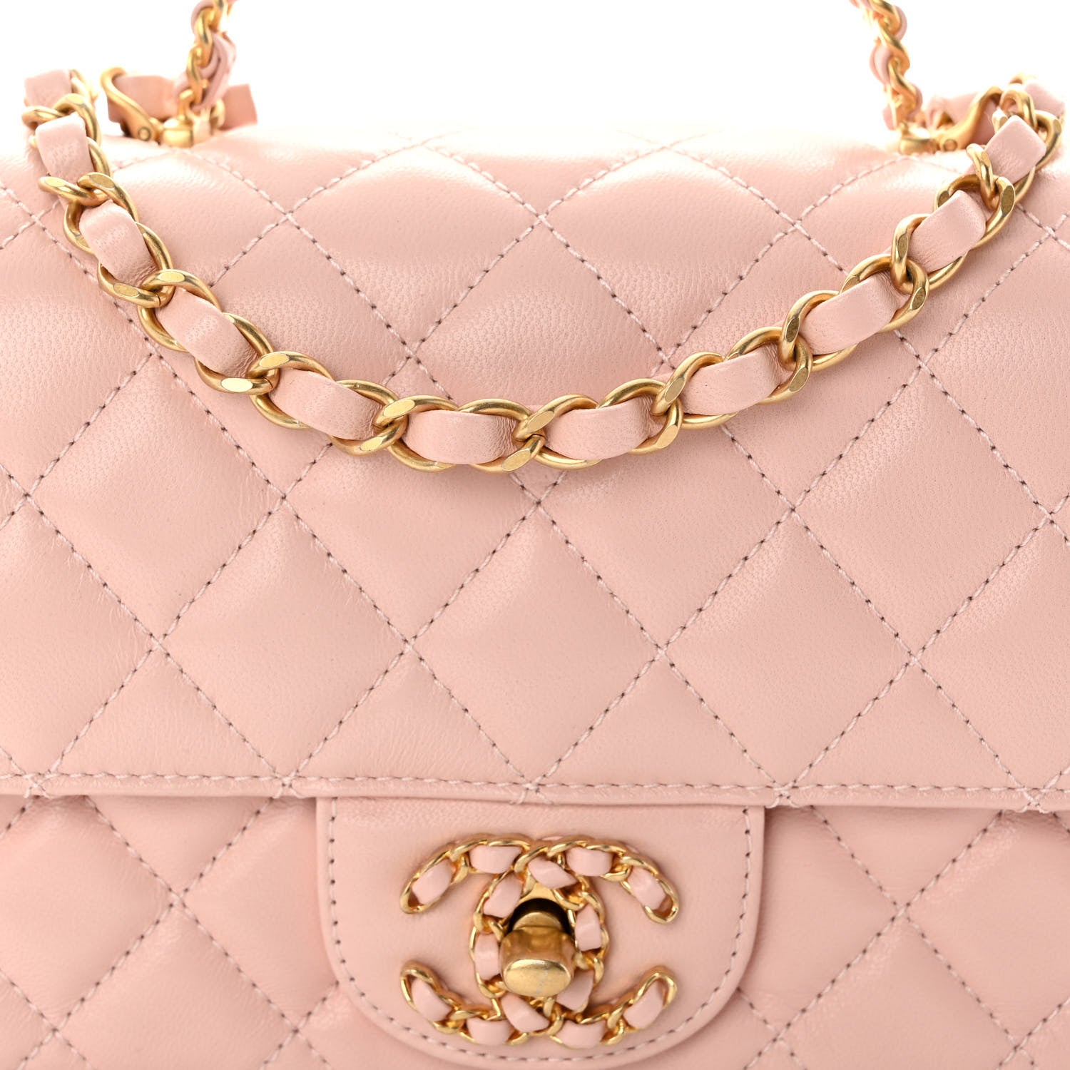Chanel Lambskin Quilted Mini Strass On Top Flap Light Pink 8 of 11