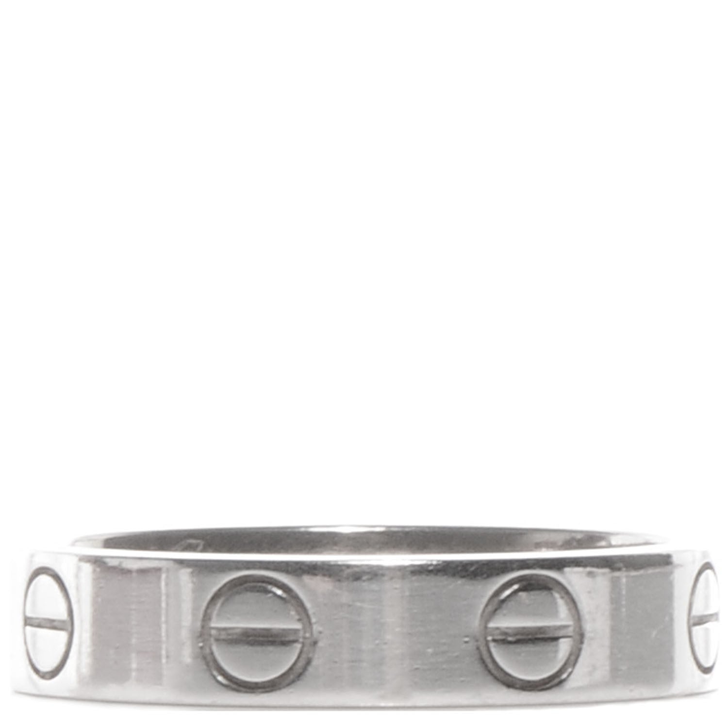 Cartier 18K White Gold 3.5mm LOVE Wedding Band Ring 47 4 1 of 5