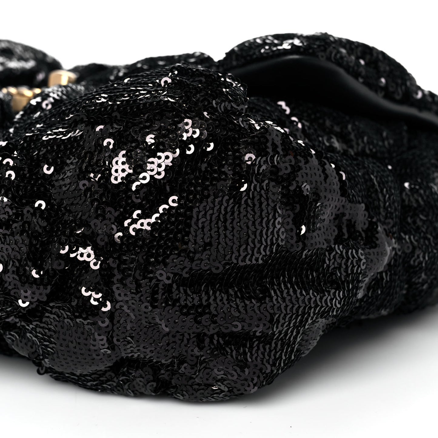 Sequin Quilted Large Chanel 19 Flap Black