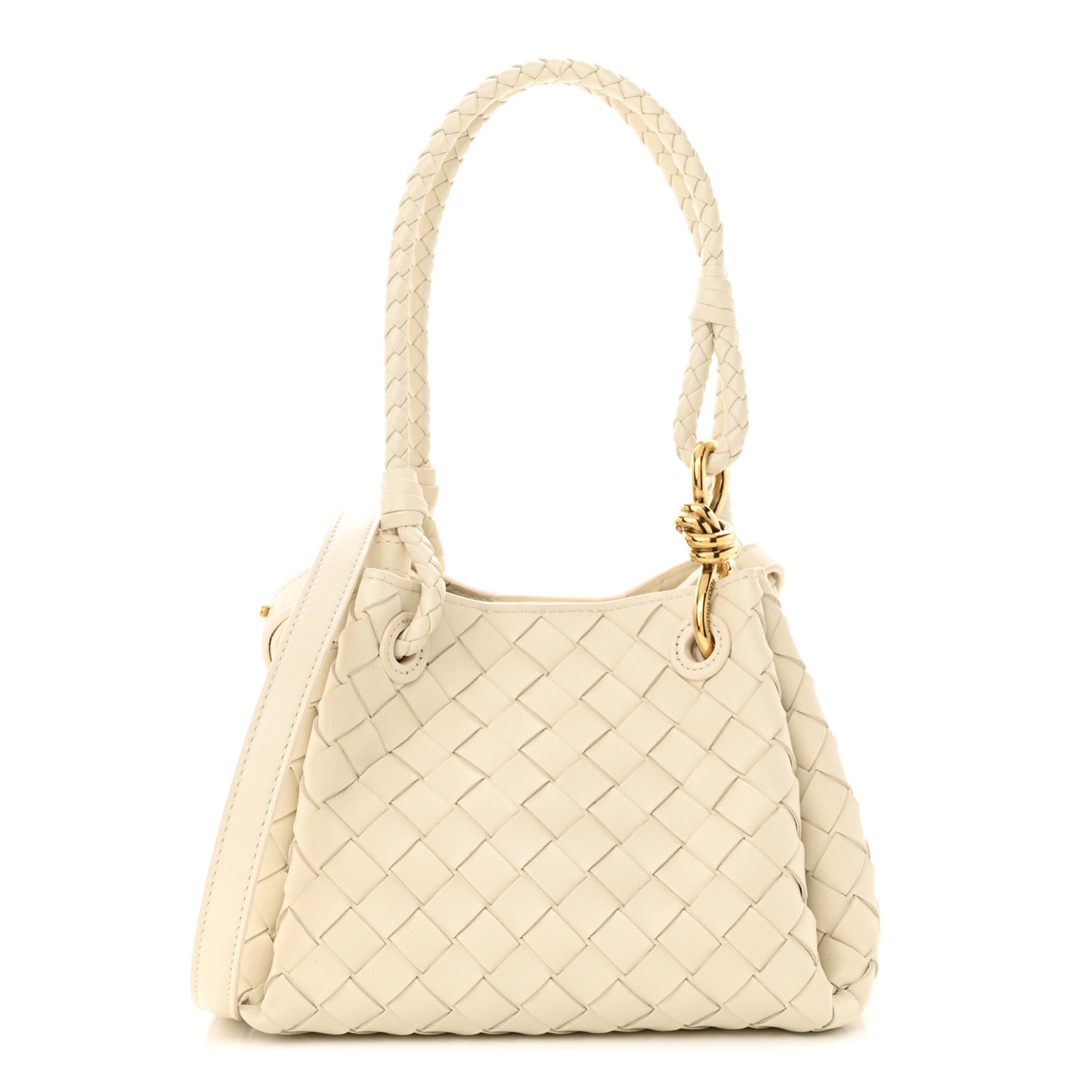 Nappa Intrecciato Small Parachute Shoulder Bag Sea Salt