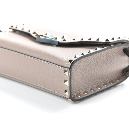 Valentino Garavani Pebbled Calfskin Medium Rockstud Flip Lock Crossbody Bag Poudre 6 of 8