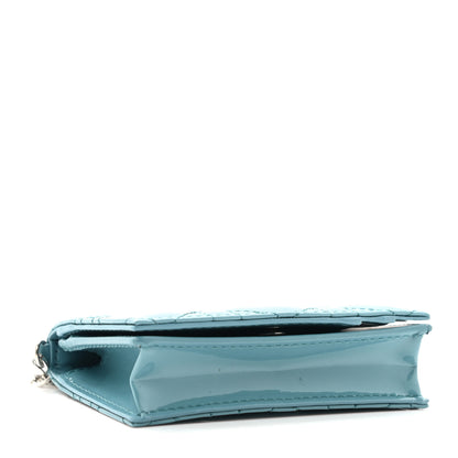Christian Dior Patent Cannage Small Lady Dior Flap Card Holder Gray Stone 4 of 7