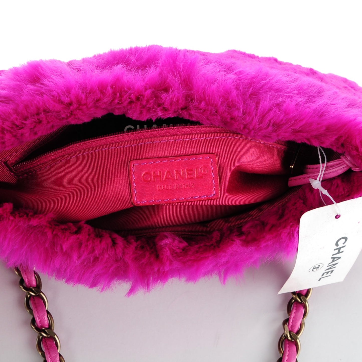 Rabbit Fur Shoulder Bag Fuchsia