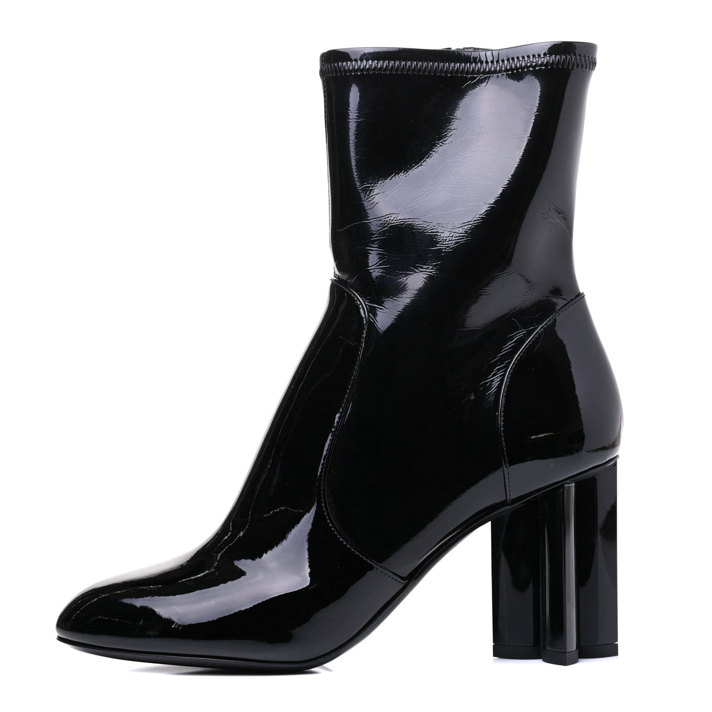 Patent Silhouette Ankle Boots 37.5 Black