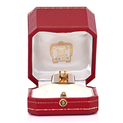 Cartier 18K White Gold Citrine Tank Ring 54 6.75 5 of 5
