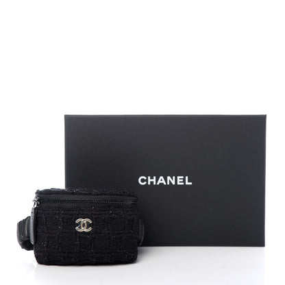 Chanel Tweed Lambskin Quilted Arm Coin Purse Black 8 of 8