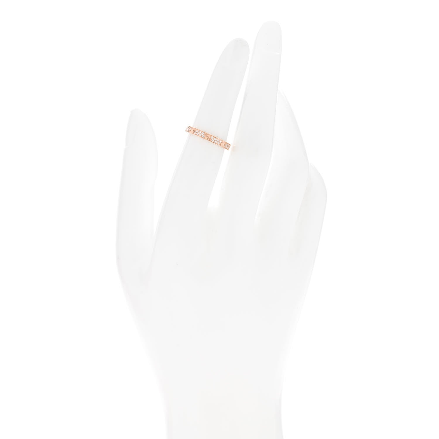Cartier 18K Pink Gold Diamond 2.6mm LOVE Paved Band Ring 50 5.25 2 of 6