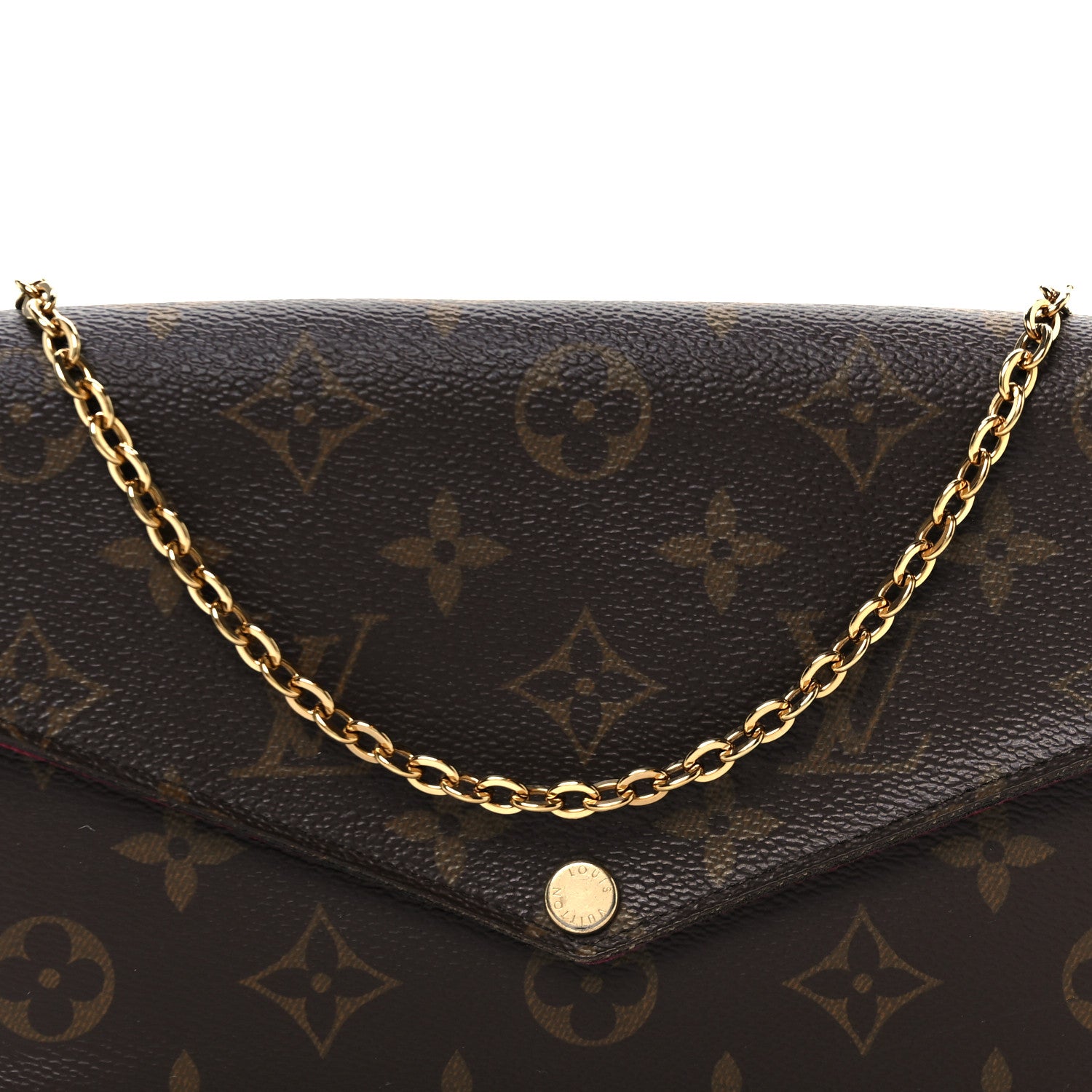 Louis Vuitton Monogram Pochette Felicie Chain Wallet Fuchsia 10 of 12