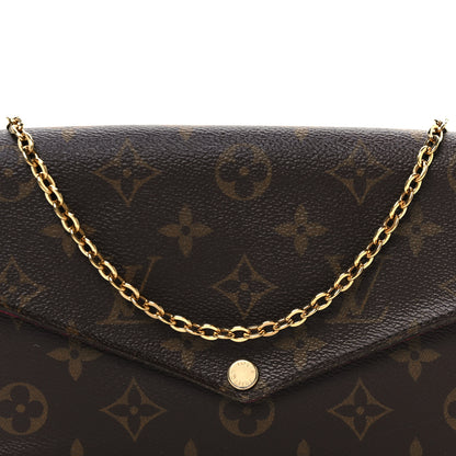 Louis Vuitton Monogram Pochette Felicie Chain Wallet Fuchsia 10 of 12