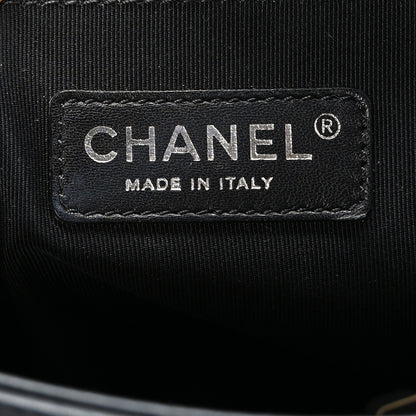 Chanel Calfskin Quilted Checkerboard Trim New Medium Boy Flap Black White 6 of 9