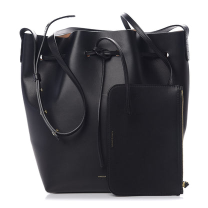 Mansur Gavriel Vegetable Tanned Calfskin Bucket Bag Black Ballerina 1 of 8