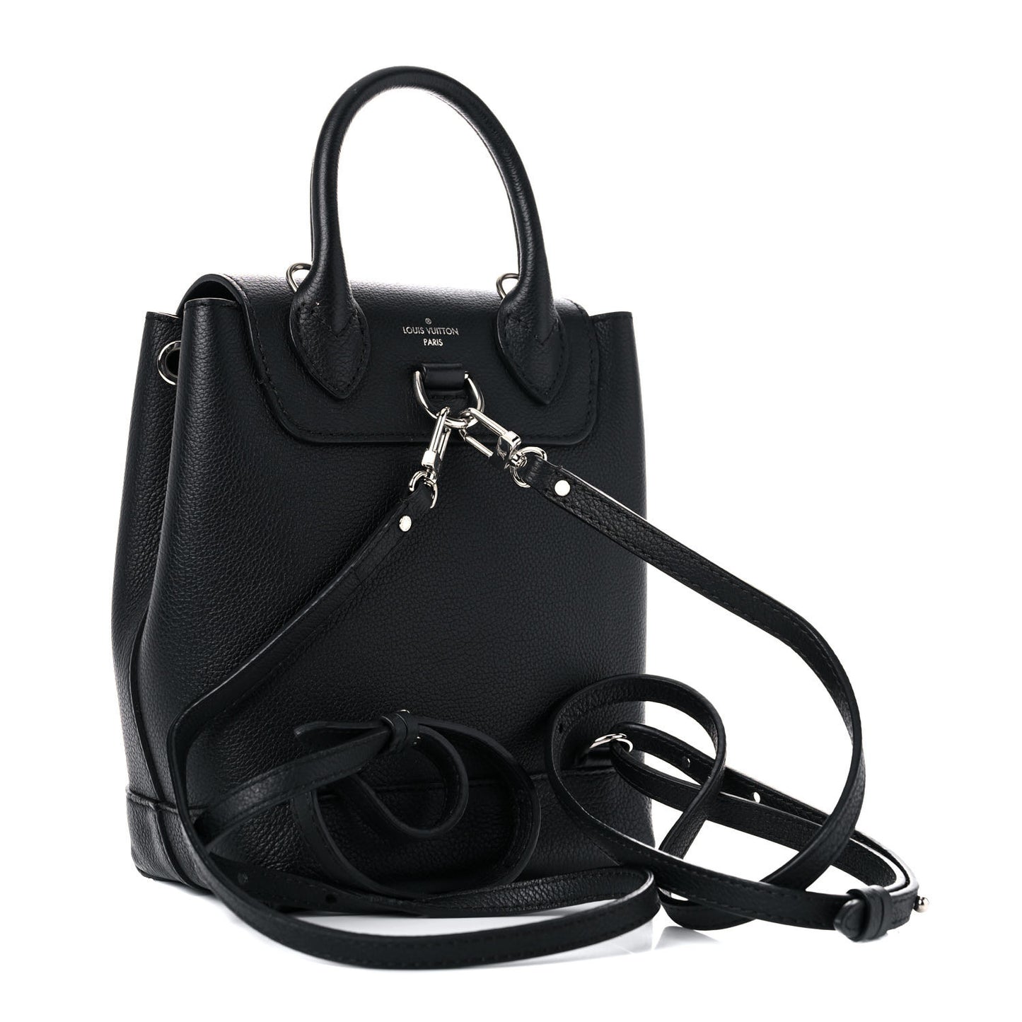 Calfskin Lockme Mini Backpack Black