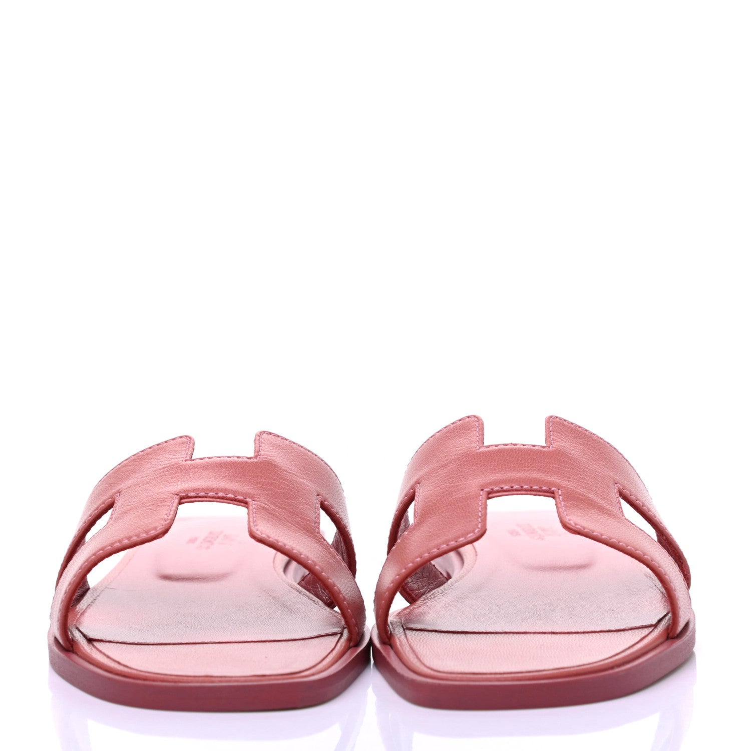 Hermes Goatskin Oran Sandals 35.5 Rouge Blush 2 of 10
