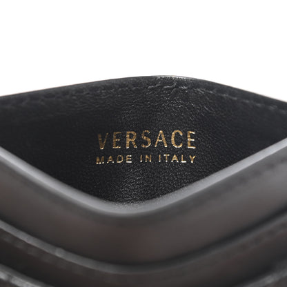 Versace Calfskin Quilted Medusa Card Holder Black 6 of 8
