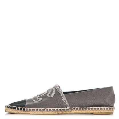 Chanel Denim Toile CC Espadrilles 38 Grey Black 1 of 9