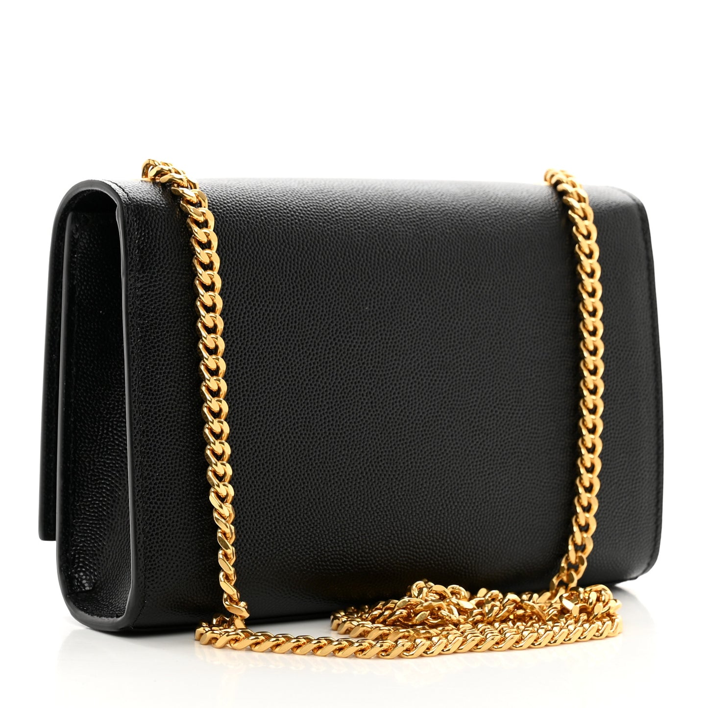 SAINT LAURENT Grain De Poudre Small Monogram Kate Satchel Black