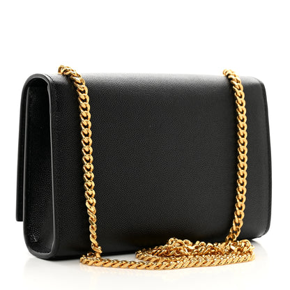 Saint Laurent SAINT LAURENT Grain De Poudre Small Monogram Kate Satchel Black 2 of 10