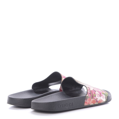 Gucci GG Supreme Monogram Blooms Slide Sandals 35 Beige Multicolor 4 of 9