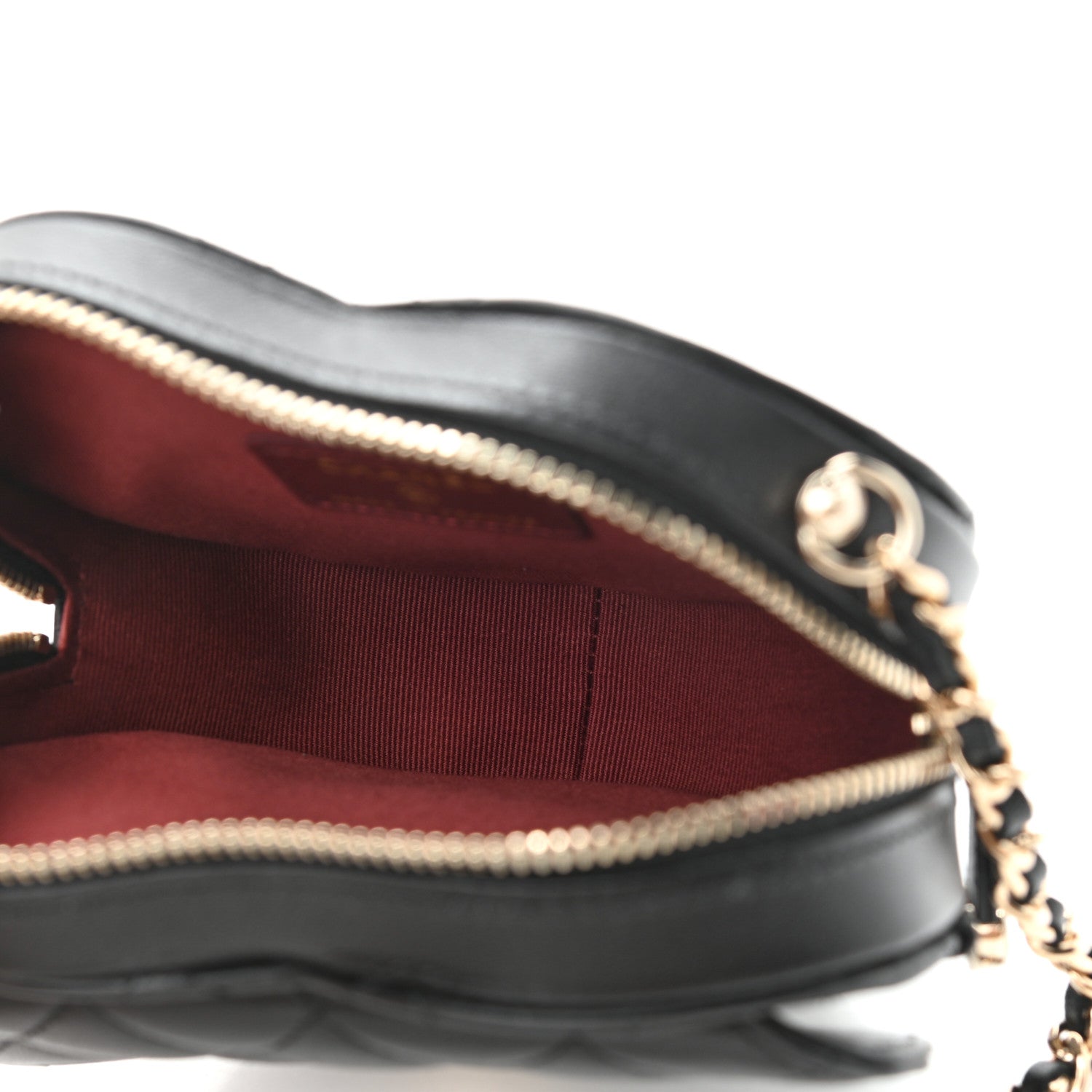 Chanel Lambskin Quilted CC In Love Heart Clutch With Chain Black 5 of 11