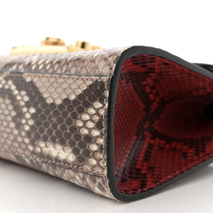 Gucci Snakeskin Small Padlock Shoulder Bag Natural Navy Red 10 of 12