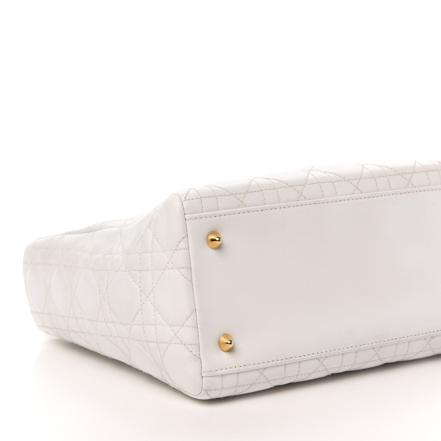 Lambskin Cannage Medium Lady Dior White