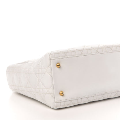 Christian Dior Lambskin Cannage Medium Lady Dior White 8 of 13
