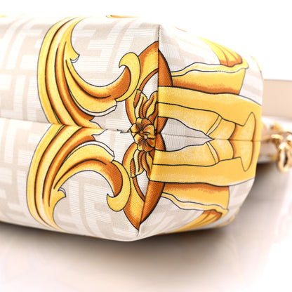 Fendi X VERSACE Silk Calfskin Fendace FF Baroque Print Medium Fendi First White Gold 8 of 8