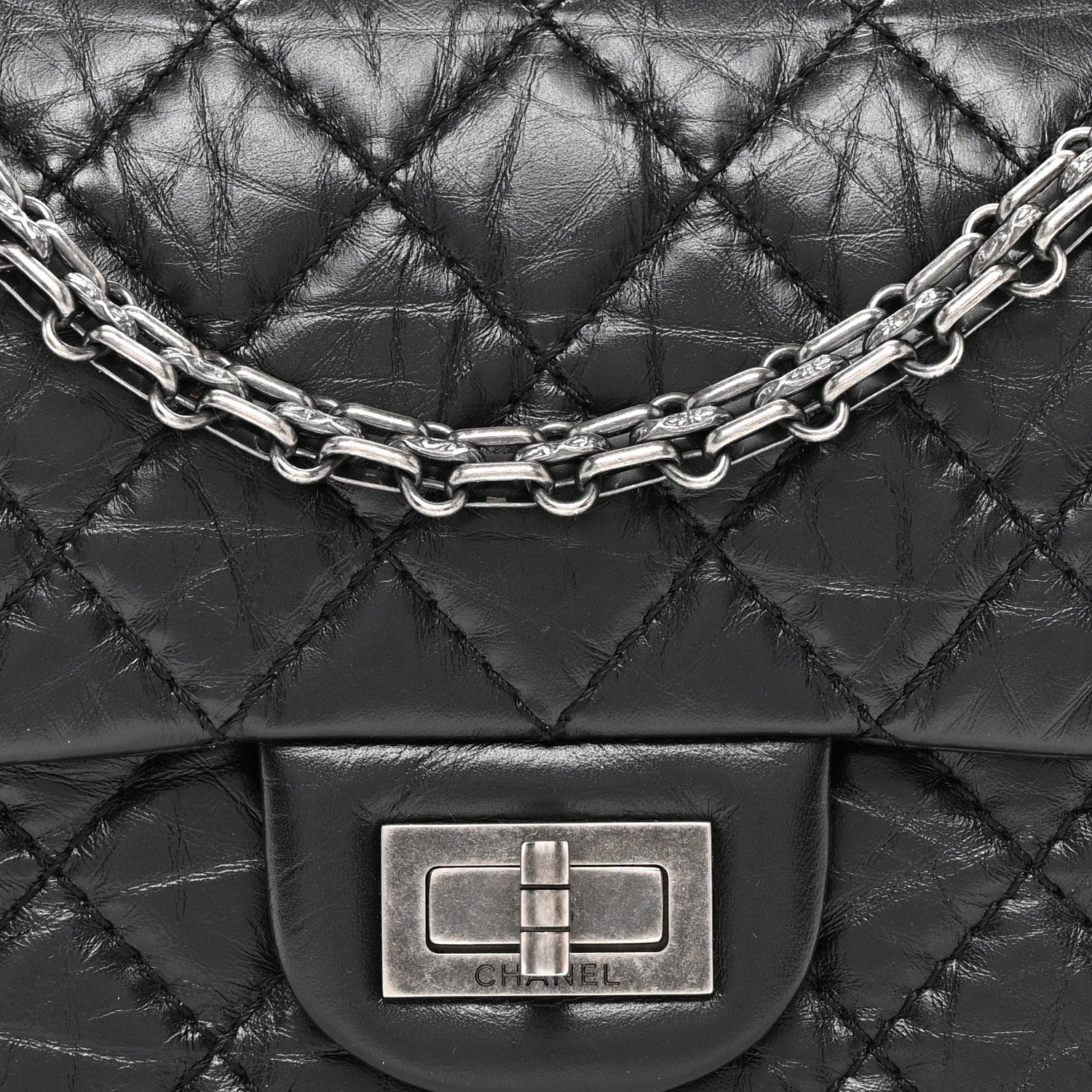 Chanel Aged Calfskin Quilted 2.55 Reissue Mini Flap Black 8 of 12