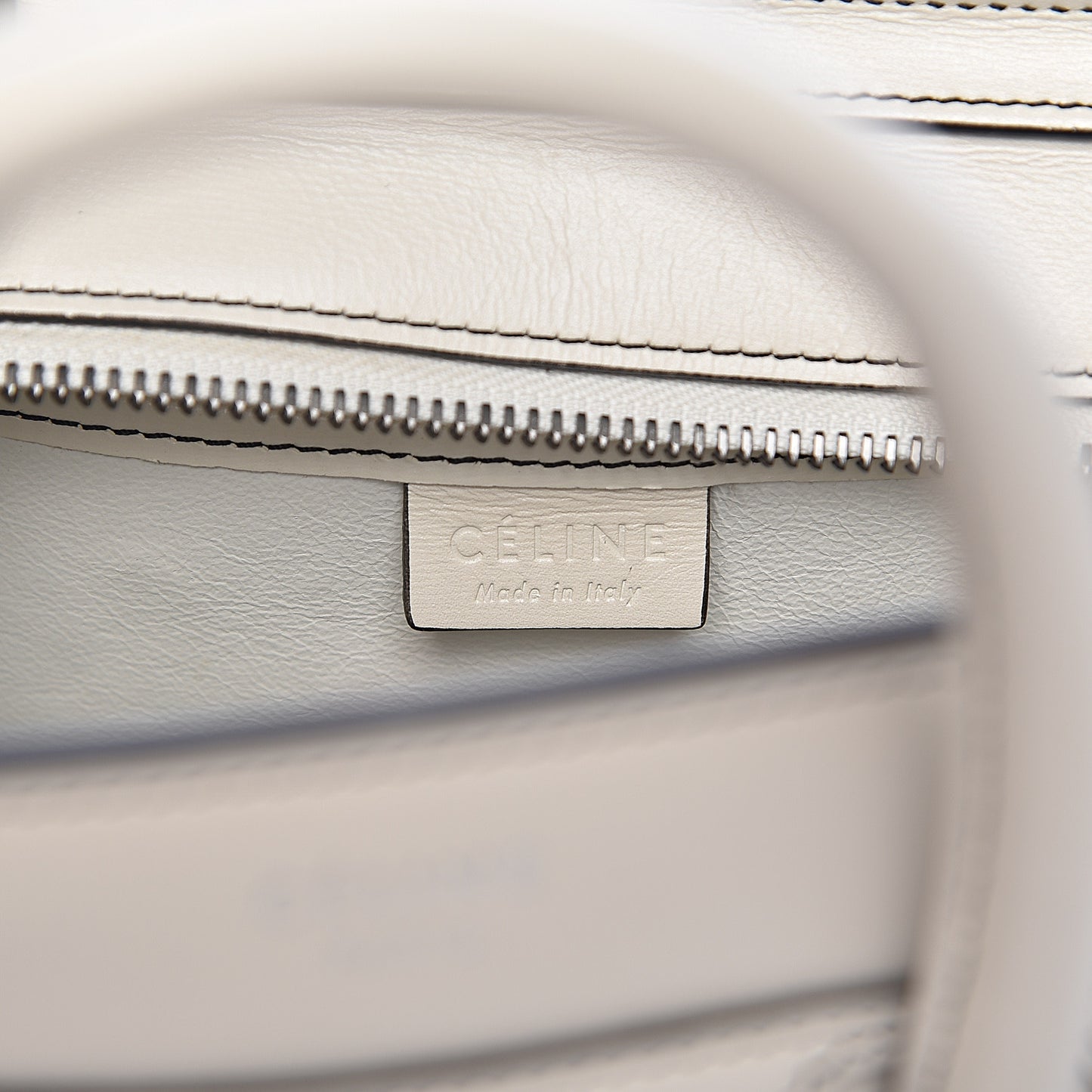 Satin Calfskin Nano Debossed Luggage White