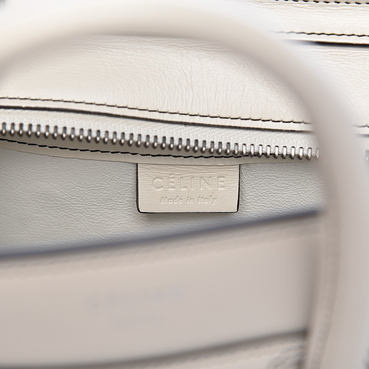 Celine Satin Calfskin Nano Debossed Luggage White 6 of 10