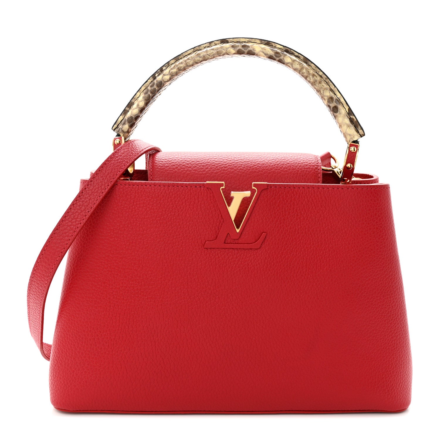 Louis Vuitton Taurillon Snakeskin Capucines PM Scarlet 1 of 11