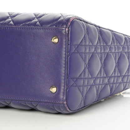 Christian Dior Lambskin Cannage Medium Lady Dior Purple 10 of 12