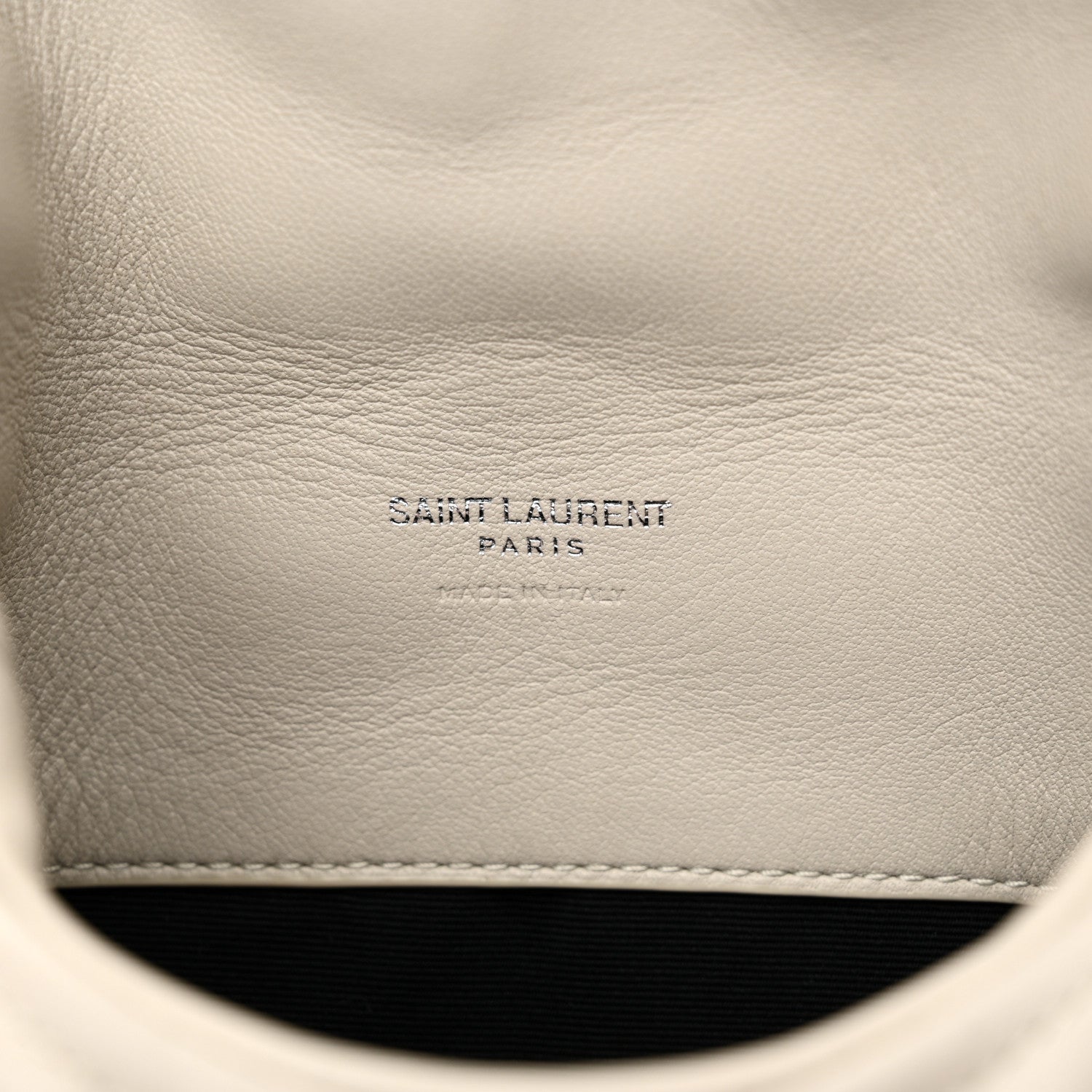 Saint Laurent Lambskin Monogram Loulou Puffer Pouch Clutch Crema Soft 7 of 8