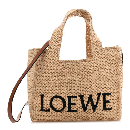 Loewe Raffia Small Paula's Ibiza Logo Tote Natural Tan 1 of 9