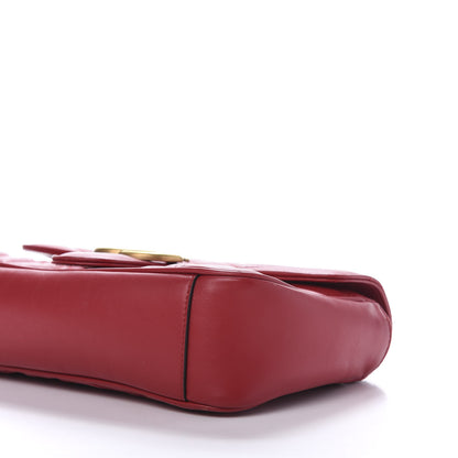 Gucci Calfskin Matelasse Small GG Marmont Shoulder Bag Hibiscus Red 7 of 12