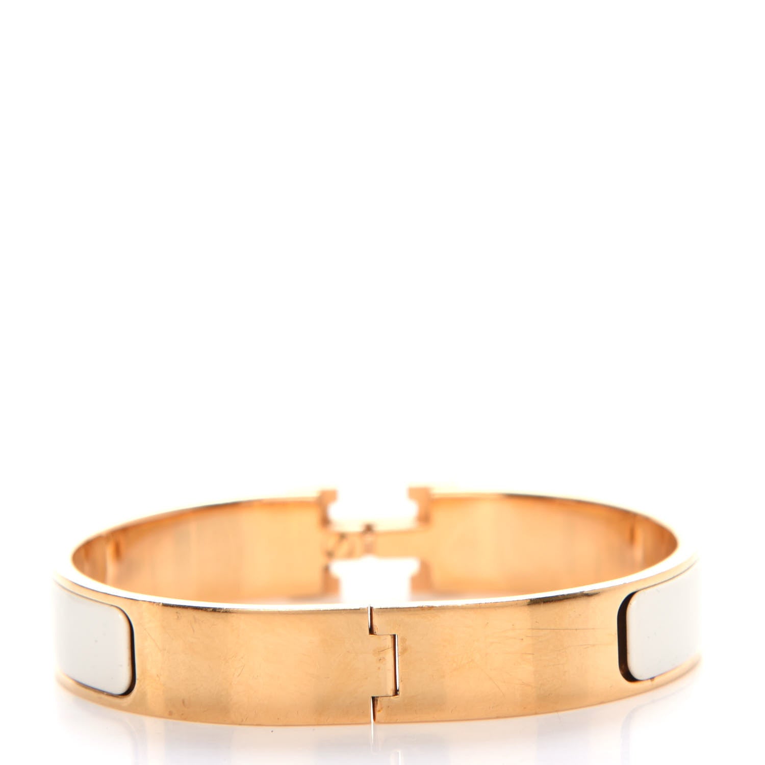 Hermes Enamel Narrow Clic Clac H Bracelet GM White 3 of 5