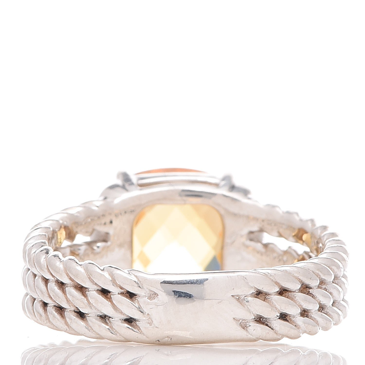 David Yurman Sterling Silver Diamond Citrine 10mm Petite Wheaton Ring 52 6 4 of 12