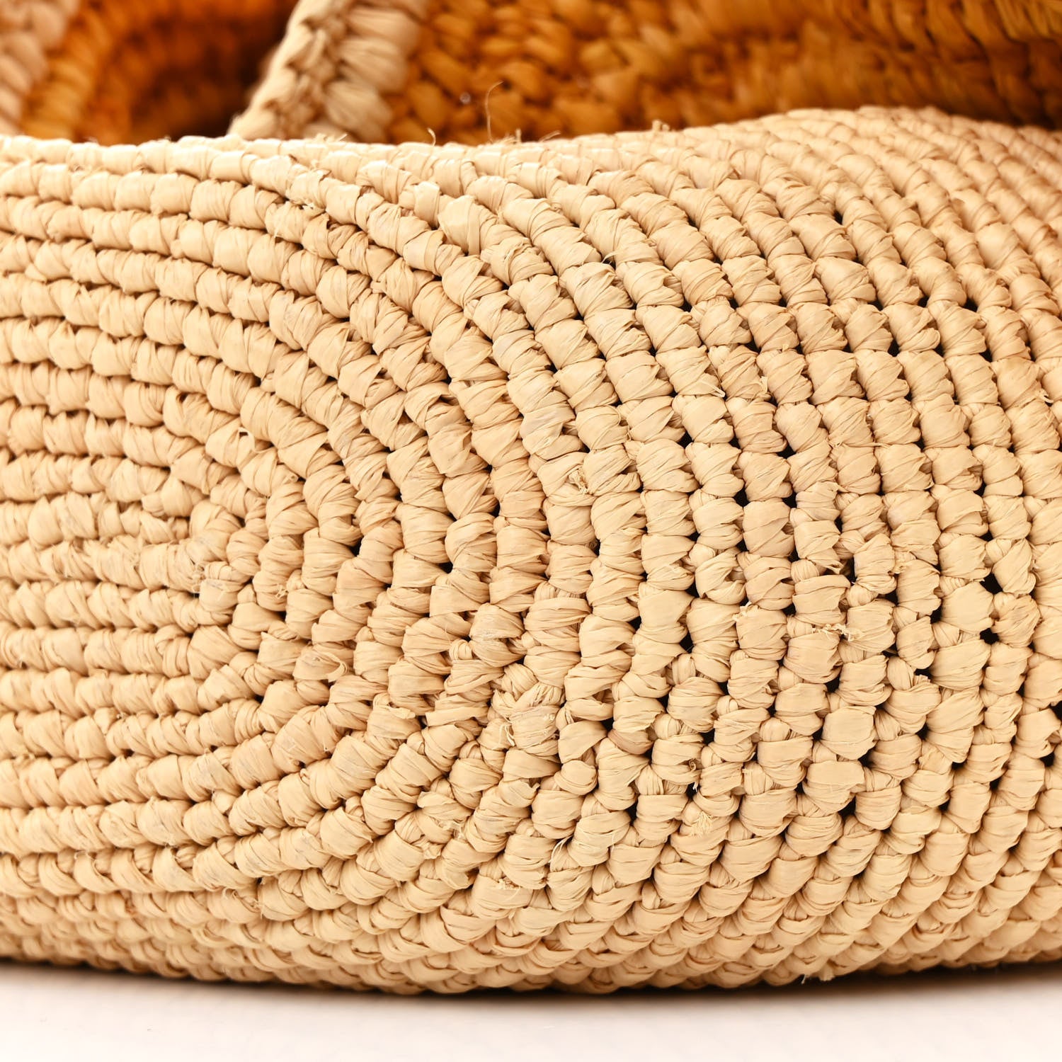 Loewe Raffia Calfskin Paulas Ibiza Ruffle Pochette Bag Natural Yellow Tan 10 of 10