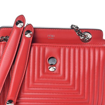 Fendi Shiny Nappa Trapuntata Small DotCom Click Chain Satchel Rojo 8 of 10