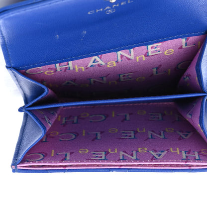 Chanel Lambskin Quilted Flap Card Holder Blue 4 of 4